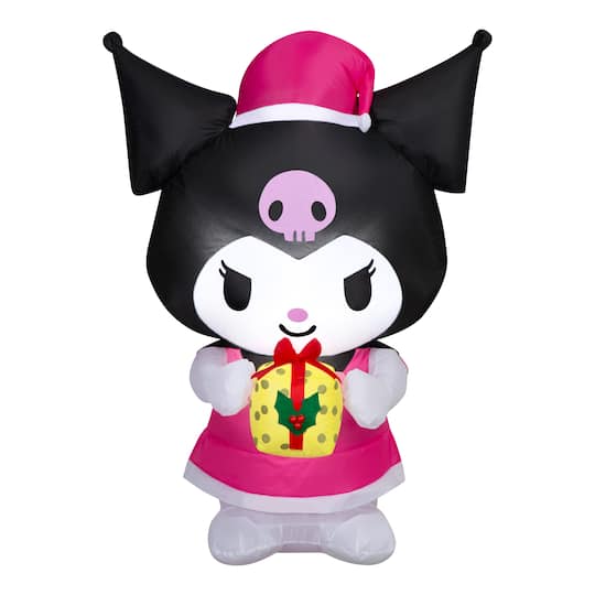 4.5ft. Airblown® Hello Kitty® Inflatable Kuromi with Yellow Present Sanrio Christmas Light Décor